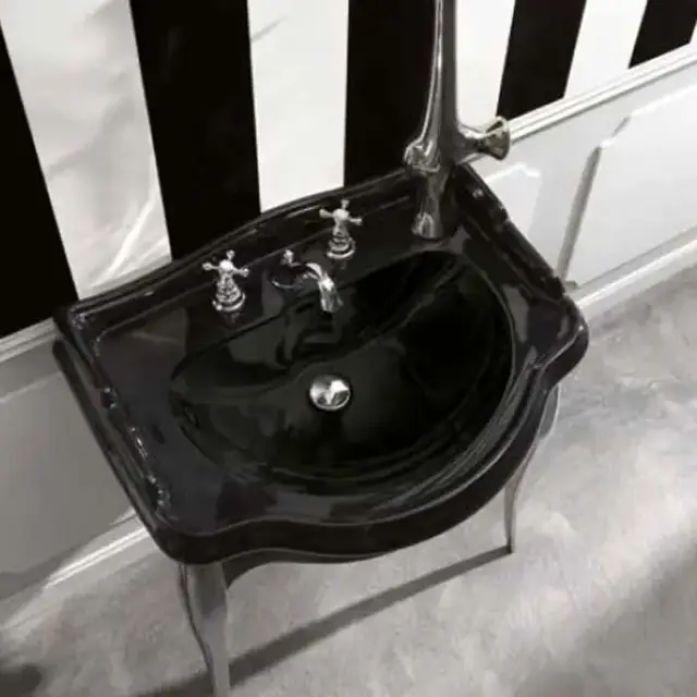 Kerasan Retro 69 Раковина 69х52 см, 1 отв., цвет: черный глянцевый