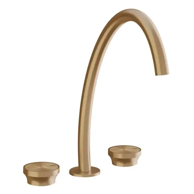 Gessi Origini Смеситель для раковины высокий на 3 отв, без донного клапана, цвет: Warm Bronze Br. PVD