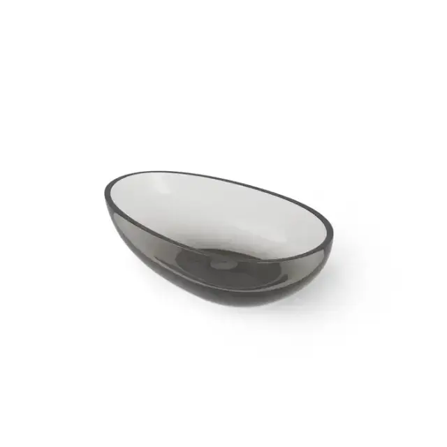 Dea Design Washbasins Раковина 60х36х15.8см., накладная, без отв., Glasstech, прозрачная смола, цвет: Smoky Black R4