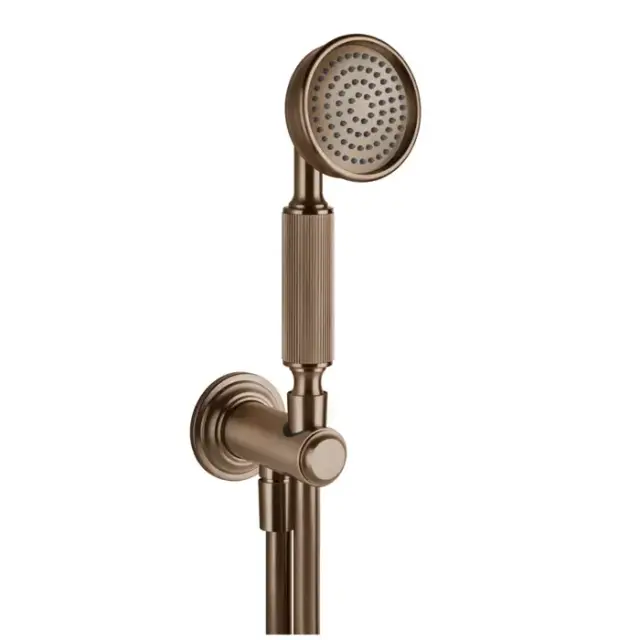 Gessi Venti20 Комплект для душа с ручным душем, шлангом 150см., держателем с подводом воды, цвет: Copper Brushed PVD