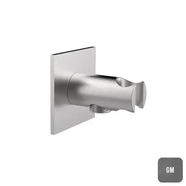 Almar Вывод из стены с держателем для душевой лейки, цвет: Gun Metal Brushed PVD