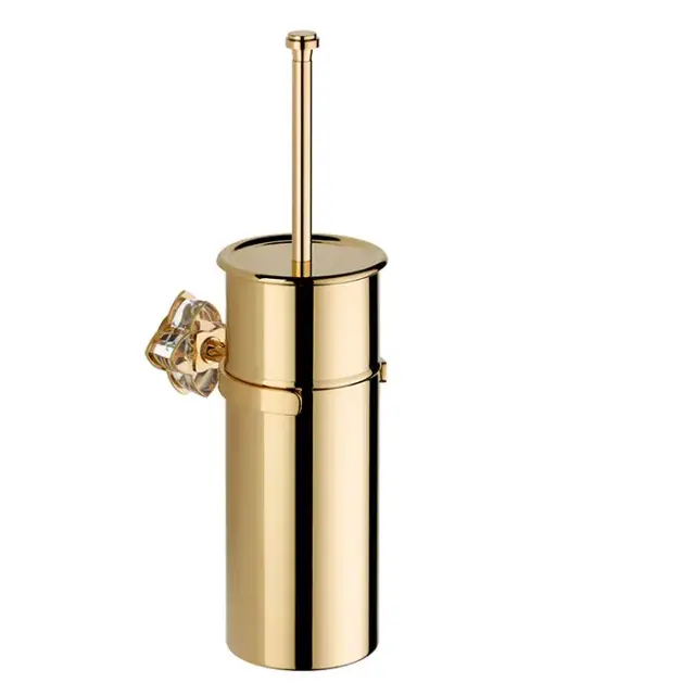 THG Pétale de cristal clair liseré doré Ёршик для туалета, подвесной, цвет: золото/прозрачный хрусталь