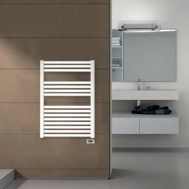 Irsap Ares Полотенцесушитель электрический 58x81.8x3см (15 трубок-2 промежутка), мощность: 400 ватт, с регулятором, провод: 120см, цвет: белый