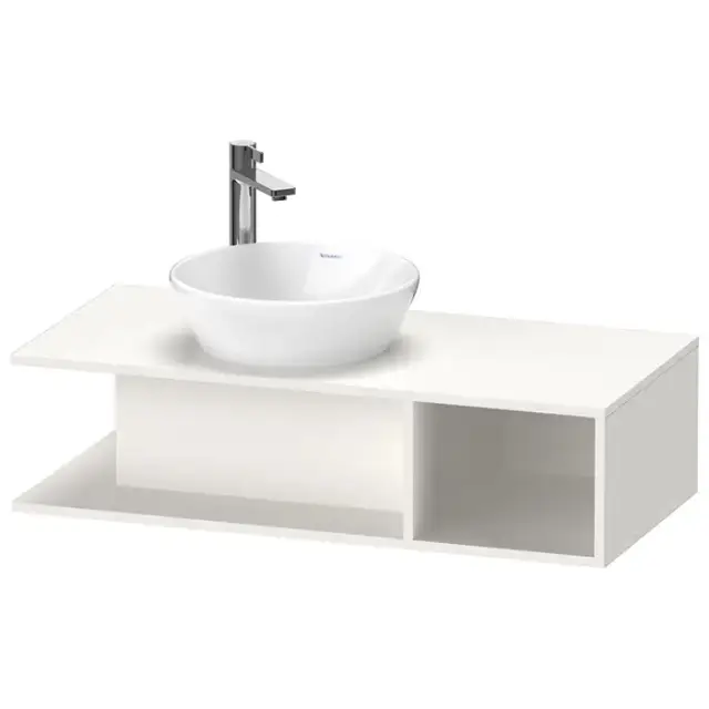 Duravit D-Neo Тумбочка подвесная компакт 100x48х26см., раковина, 1 открытое отделение на правой стороне, цвет: белый высокоглянцевый