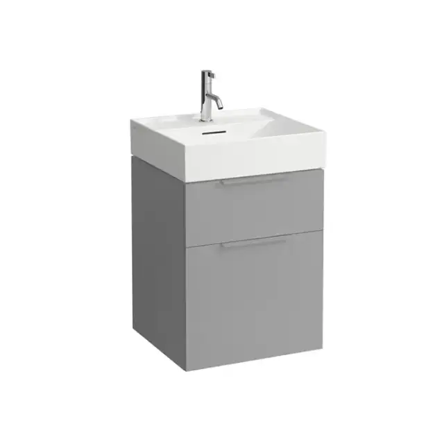 Laufen Kartell Тумба с раковиной, 49х45.5х61.5см, с 2 выдвиж. ящиками, с сифоном, подвесная, цвет: серый матовый