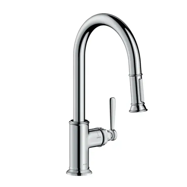 Axor Montreux Смеситель для кухни, однорычажный, на 1 отв., с выдвижной лейкой, цвет: сталь