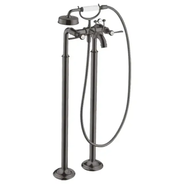 Axor Montreux Смеситель для ванны, напольный, с ручным душем, ручка: рычаг, цвет: шлифованный черный хром