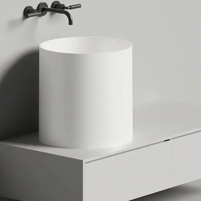 Salini Armonia 04 Раковина накладная 46хh45cм, без отв., материал: S-Stone, цвет: белый матовый