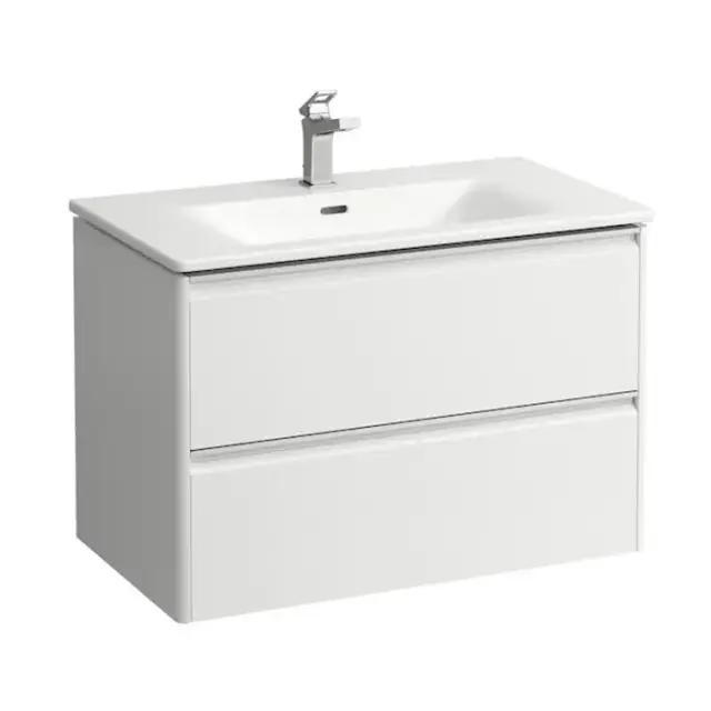 Laufen Palace Комплект мебели 800х450х545 мм., с раковиной Slim, 2 ящика, органайзер для ящика, ручка анодированный алюминий, подвесной, цвет белый глянцевый