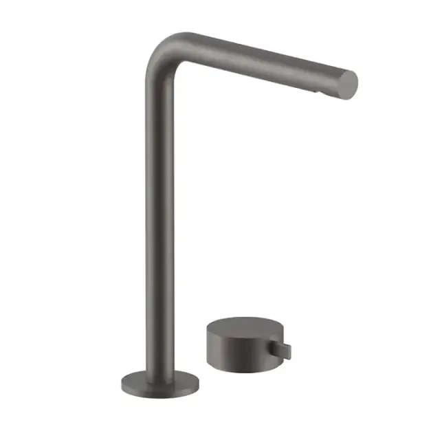 Fantini AF/21 Смеситель для раковины, 2 отв., высокий удлиненный излив: 19 см, цвет: Matt Gun Metal PVD