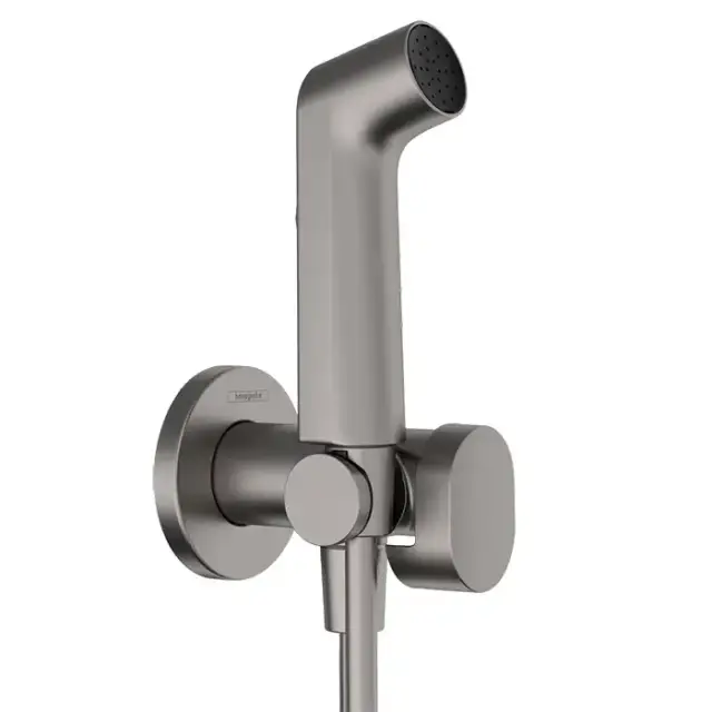 Hansgrohe Bidette E Гигиенический душ 1jet S EcoSmart+, со смесителем, с душевым держателем и шлангом 125 см, цвет: черный хром