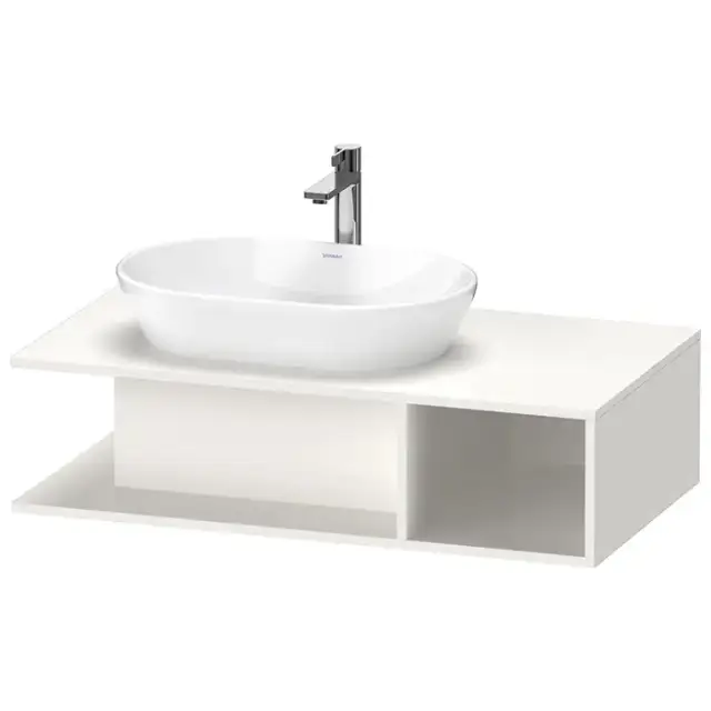 Duravit D-Neo Тумбочка подвесная компакт 100x55х26 см., раковина, 1 открытое отделение на правой стороне, цвет: белый высокоглянцевый