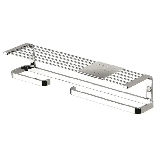 Colombo Time Полка 44.5см, SX, с полотенцедержателм и держателем для т/б., цвет: хром