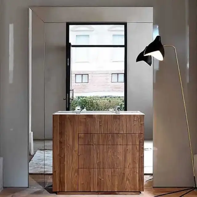 NOORTH milldue edition TOUCH Комплект мебели 100х48х88cм, напольный, 3 ящика, слив в стену, раковина Milltek, смеситель H2O, цвет: Abete