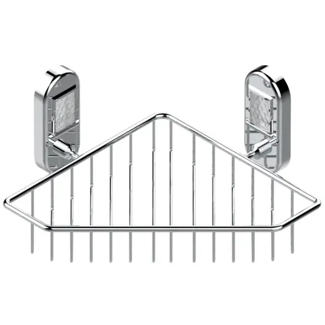 THG Oceania Полочка металлическая, подвесная, решетка, угловая, 20х20см., цвет: хром/прозрачный хрусталь