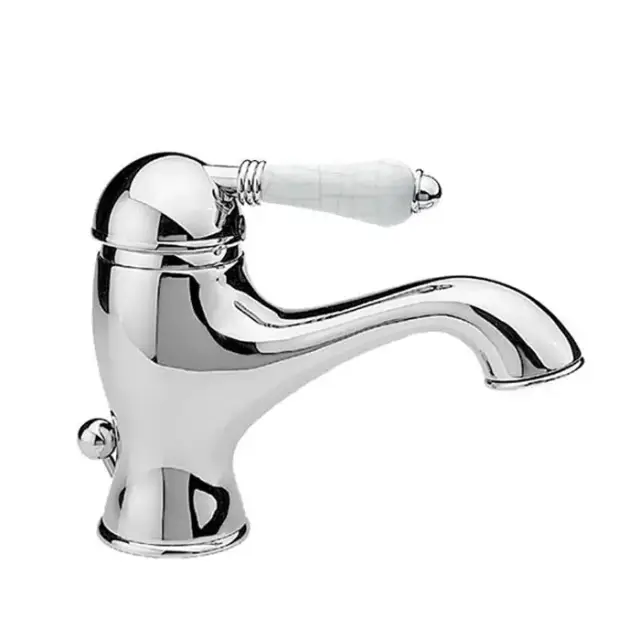 Nicolazzi P.m. Blanc A Смеситель для раковины однорычажный, с донным клапаном, ручки состаренная керамика, цвет: хром