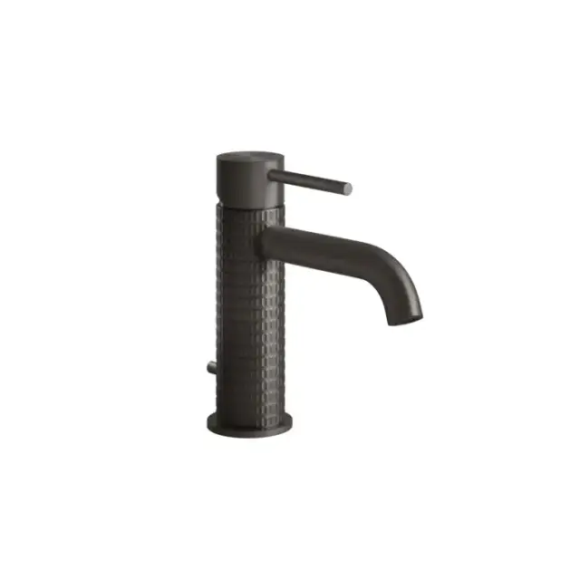 Gessi 316 Смеситель для раковины на 1 отв. с донным клапаном, излив: 123мм, цвет: brushed black metal pvd