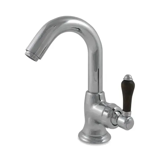 Nicolazzi Forest Смеситель для раковины однорычажный, с донным клапаном, ручки дерево, цвет: хром