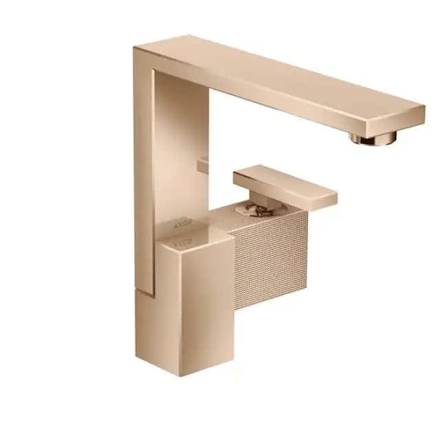 Axor Edge Смеситель для раковины, на 1 отв., с донным клапаном push/open, излив 175мм, алмазная огранка, цвет: красное золото