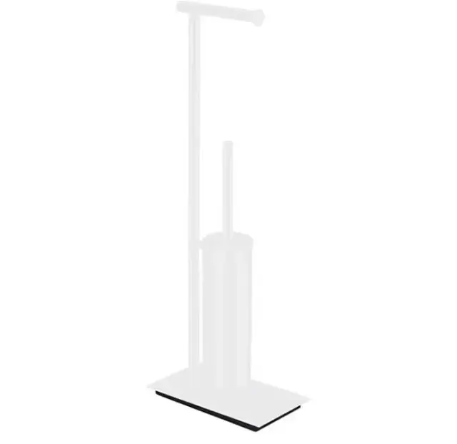 Colombo Square Стойка напольная с держателем т/б и ершиком, цвет: белый матовый
