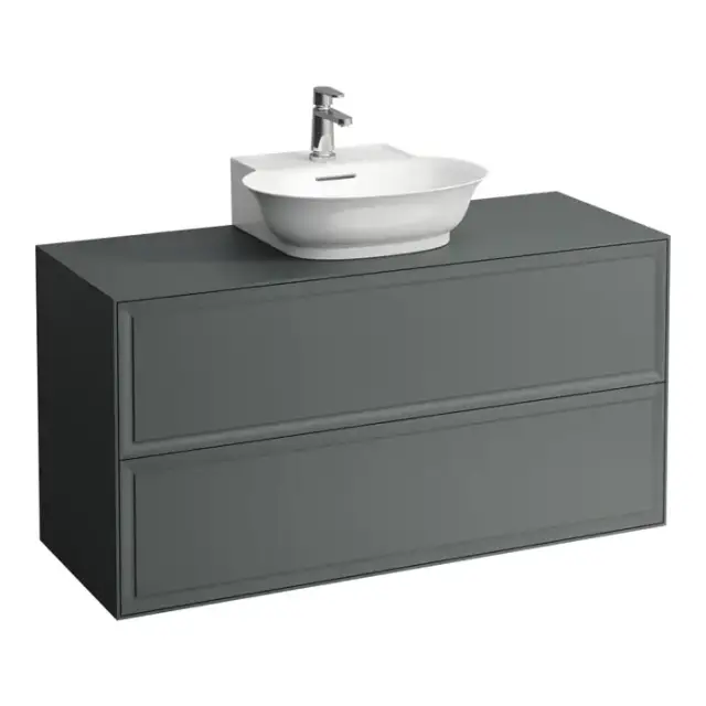 Laufen New Classic Тумба с раковиной, 117.5x45.5x60см, 2 ящика, подвесная, цвет: серый