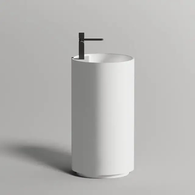 Salini Armonia TOP 201 Раковина напольная 47х47х87cмcм., с 1 отв., донный клапан &quot;Up&Down&quot;, сифон, материал: S-Stone, цвет: белый матовый