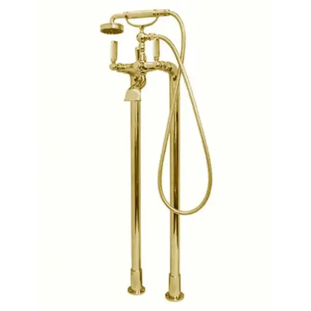 Bossini Liberty Смеситель для ванны, напольный, высота 890 мм, душ лейка Liberty шланг латунь, 150 см ½”FF, цвет: золото