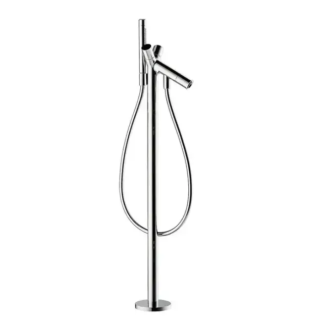 Axor Starck, Смеситель для ванны, c двумярукоятками, напольный, внешняя часть, цвет: хром