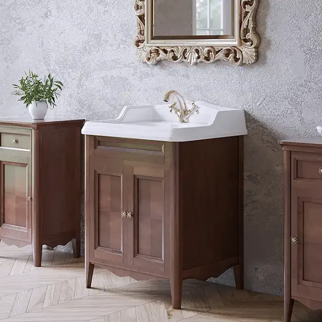 TW Veronica Nuovo комплект мебели с 2-мя дверцами, с доводчиками Blum, ручки: бронза, 68см, напольный, Цвет: noce