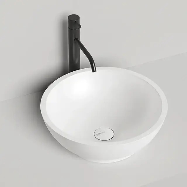 Salini Gloria Раковина накладная 41.5х41.5х15cм, без отв., без перелива, S-Stone, цвет: белый матовый