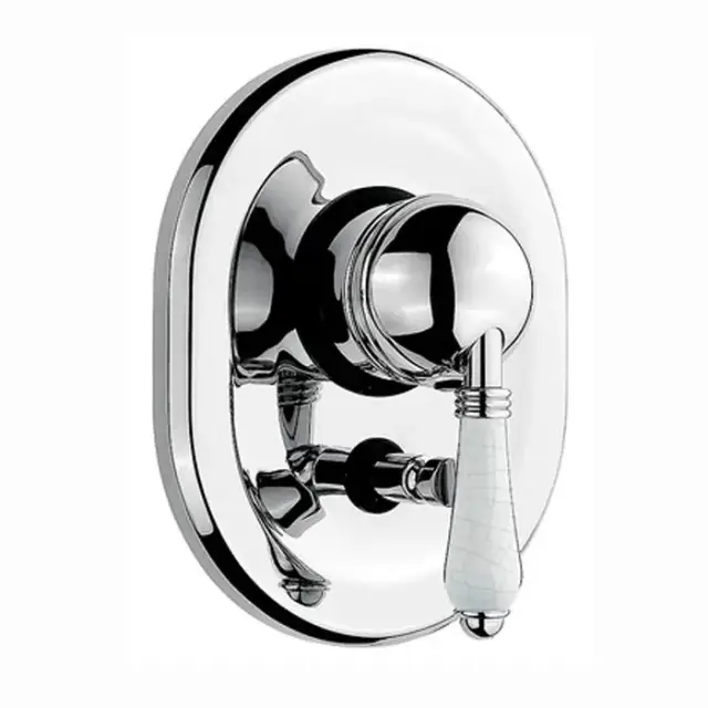 Nicolazzi P.m. Blanc A Встраиваемый смеситель для душа с переключением, 2 источника, ручки состаренная керамика, цвет: хром