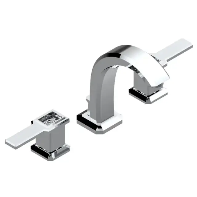 THG Metropolis a manettes cristal clair Смеситель для раковины, 3 отв., цвет: хром/прозрачный хрусталь