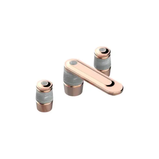 THG CORVAIR FIOR DI BOSCO Смеситель для раковины на 3 отверстия, с донным клапаном, цвет: Blush PVD