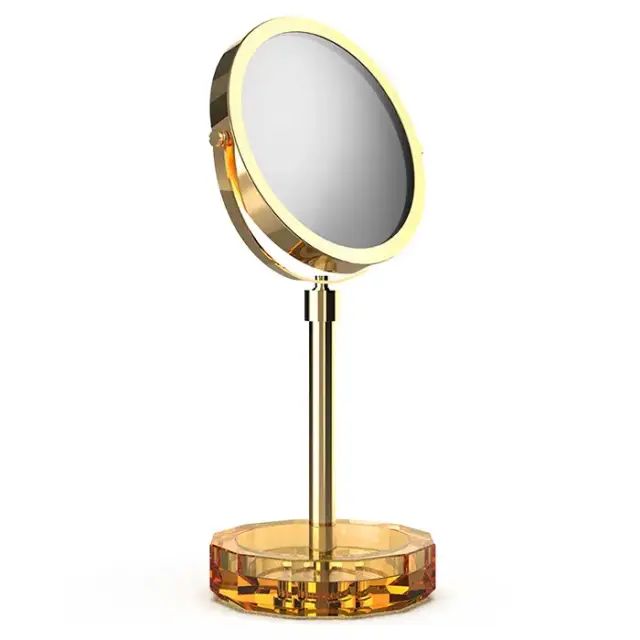 Decor Walther KR KSA Kristall Зеркало косметическое, настольное, цвет: янтарь/золото