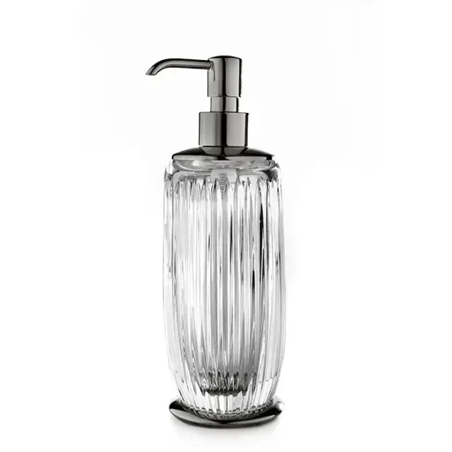 3SC Elegance Дозатор для мыла, настольный, цвет: прозрачный хрусталь/никель черный матовый