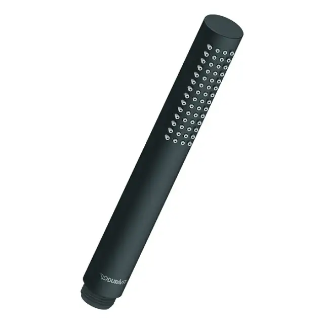 Duravit Душ-цилиндр, соединительная резьба 1/2“, силиконовые накладки для упрощения очистки, Режим душа: Дождевая, 197 мм, цвет: черный матовый