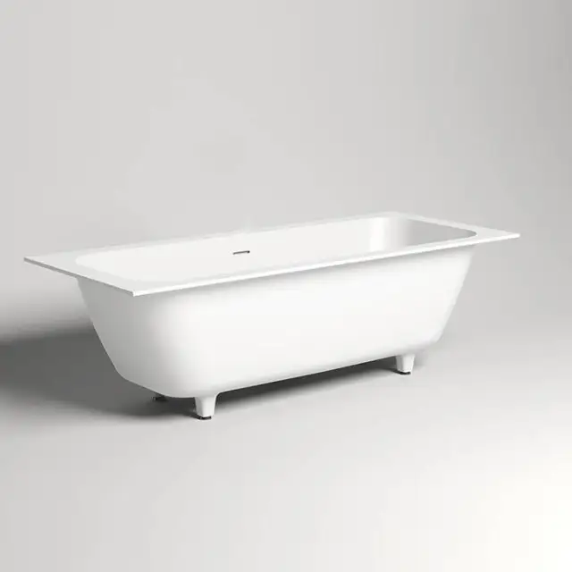 Salini Orlanda Axis Встраиваемая ванна на ножках 190.5х80х60см.,  &quot;Up&Down&quot;, материал: S-Stone, сифон, интегрированный слив-перелив, цвет: белый матовый