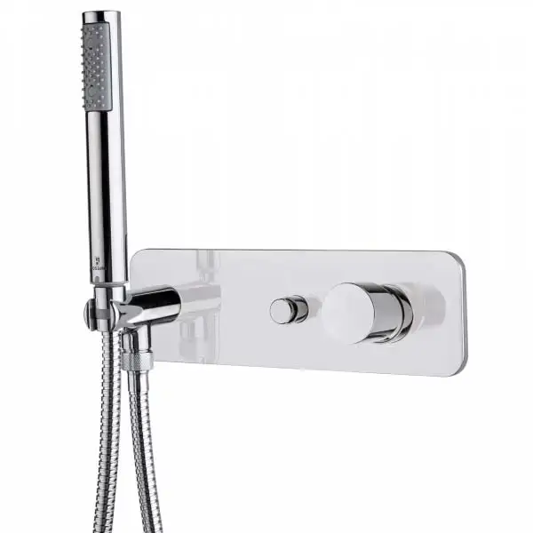 Bossini Oki Комплект: Смеситель для душа с девиатором на 2 выхода , ручной душ ZEN и шланг, соединение на 1/2” , цвет: хром