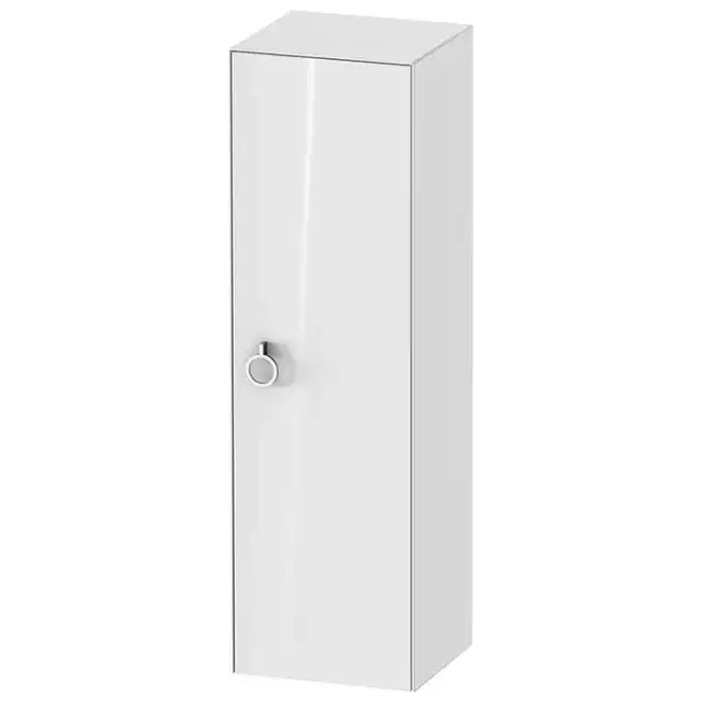 Duravit White Tulip Шкаф подвесной 40x36х132см., 1 дверца, 3 стекл. полки с алюм., петли справа, цвет: белый высокоглянцевый
