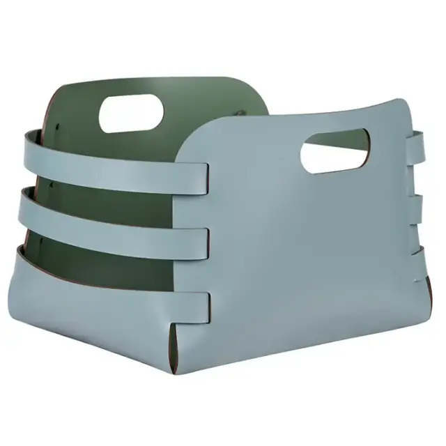 Colombo Adj Корзина Riga 27x36хH25см., настольная, цвет: небесный/эвкалипт