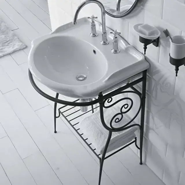 Globo Paestum Консоль напольная 62х52см, с раковиной на 3 отв., цвет: met.antico