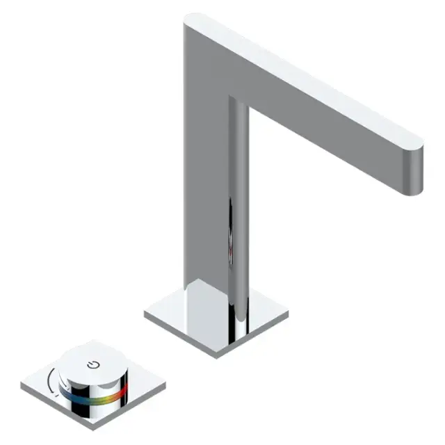 THG ICON-X CARBONE GOLD A MANETTES Смеситель для раковины, 2 отв., электронный, с донным клапаном, цвет: хром