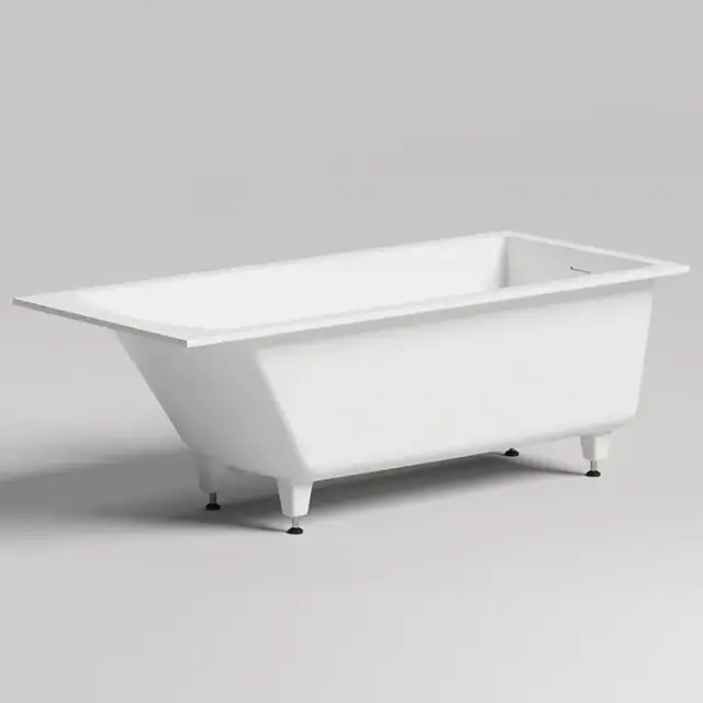 Salini Cascata KIT Ванна встраиваемая, с прямоугольной чашей, 170х75х60см, регулируемые ножки, донный клапан &quot;Up&Down&quot;, сифон S-Stone, цвет: белый матовый