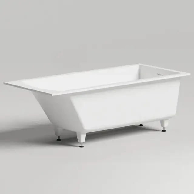 Salini Cascata KIT Ванна встраиваемая, с прямоугольной чашей, 170х75х60см, регулируемые ножки, донный клапан &quot;Up&Down&quot;, сифон S-Sense, цвет: белый матовый