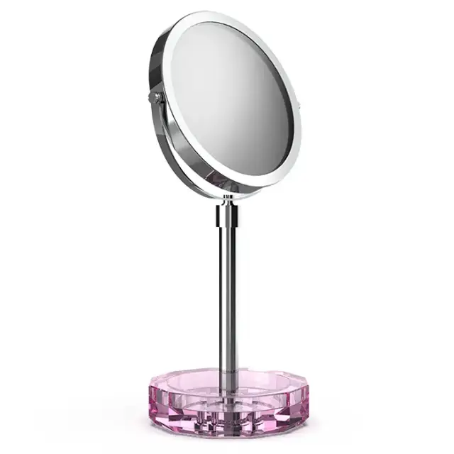 Decor Walther KR KSA Kristall Зеркало косметическое, настольное, цвет: розовый/хром