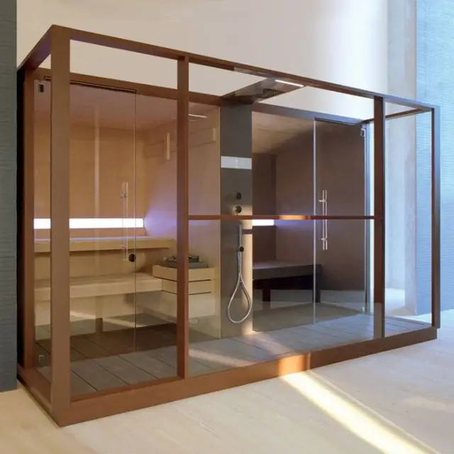 Effegibi Logica Сауна с хаммам и душем 373x250x226см, в нишу, цвет: Soft Sand