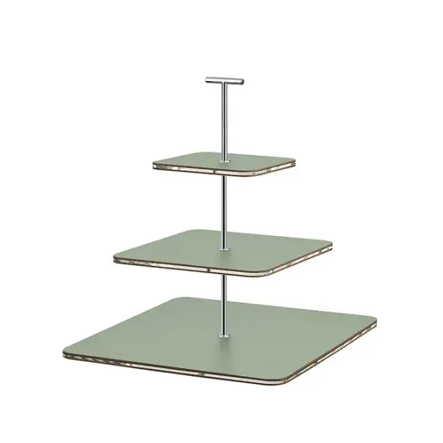 ADJ Сервировочная стойка 30x30xH35см., ручка &quot;Т&quot;, цвет: эвкалипт/фурнитура хром