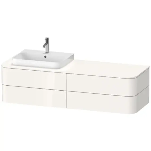 Duravit Happy D.2 Plus Тумба подвесная 160x55х40.8см, с раковиной и 4 ящиками, цвет: белый глянцевый