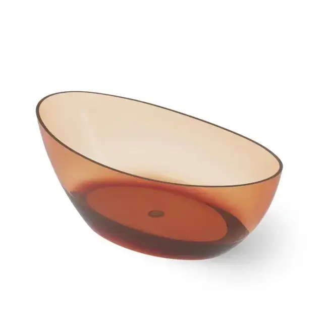 Dea Design Elegant Ванна 180x90x62см., отдельностоящая, Glasstech, прозрачная смола, цвет: Sunset R1