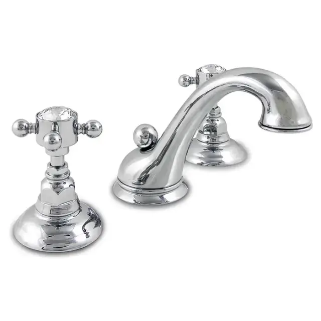 Nicolazzi Half Dome Crystal Смеситель для раковины на 3 отверстия, с донным клапаном, излив: 130 мм, цвет: хром